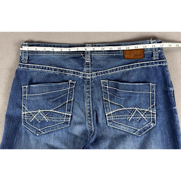 Buckle BKE Jeans Mens 34x33 Blue Tyler Straight Distressed Whiskered Y2K Denim - Picture 11 of 11